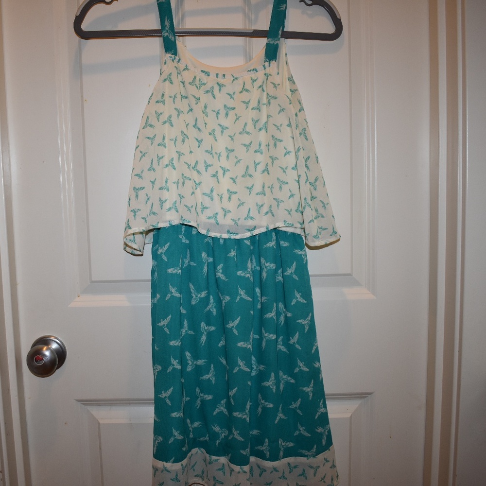 White and blue dress